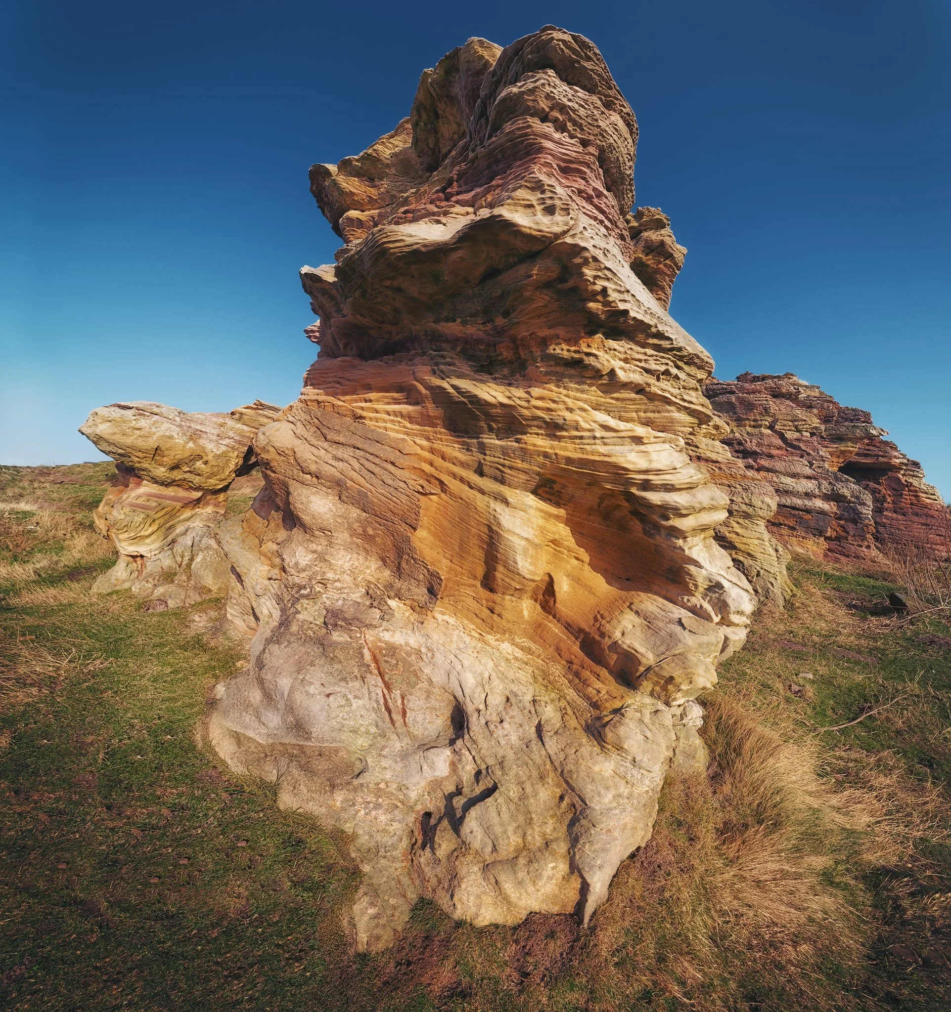  For this unique view of the caves&rsquo; southwestern profile I shot seven landscape photos, stacked top to bottom, to create this ultra-expansive vertorama.  
