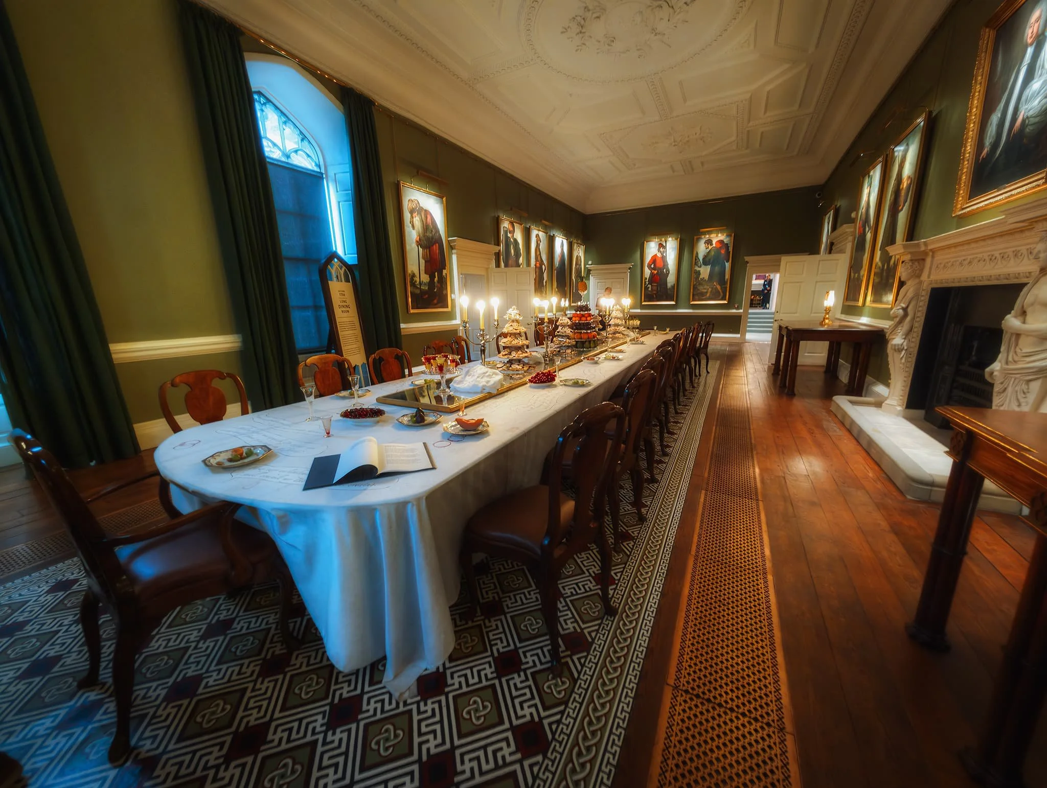  The Long Dining Room, a testament to Bishop Trevor. He was a more liberal bishop and a supporter of the Jewish Naturalisation Act 1753 during a time of anti-Jew views in the UK. This interest in Jewish causes is reflected in his purchase in 1756 of 12 paintings by the 17th-century Spanish artist Zurbarán from a series known as  Jacob and His Twelve Sons , depicting the Old Testament patriarch Jacob and his sons. 