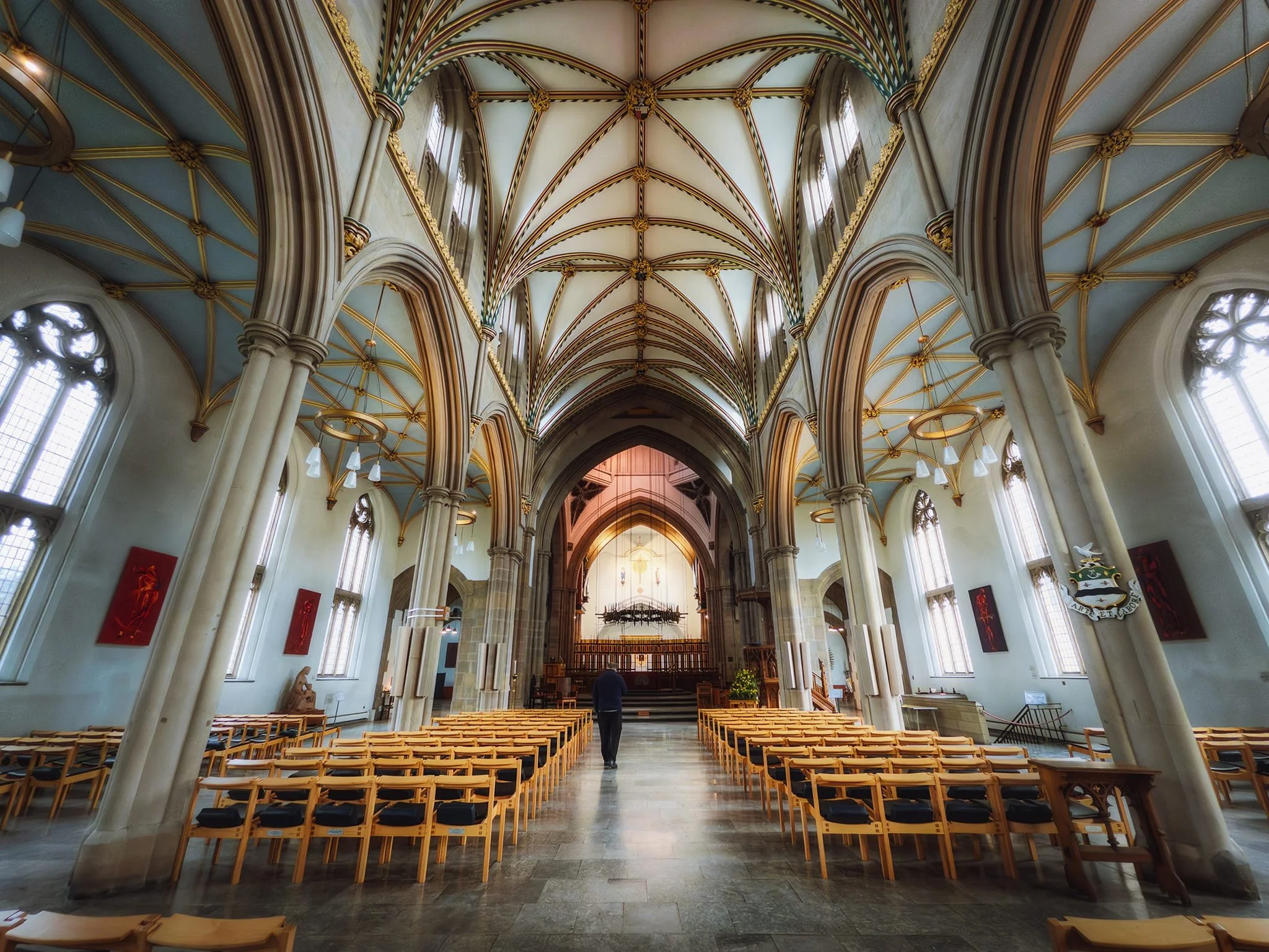 The nave of Blackburn Cathedral. One of the UK’s newest cathedrals, it was originally built as the Church of England parish church of St Mary the Virgin. There’s been a church at this site since Norman times.