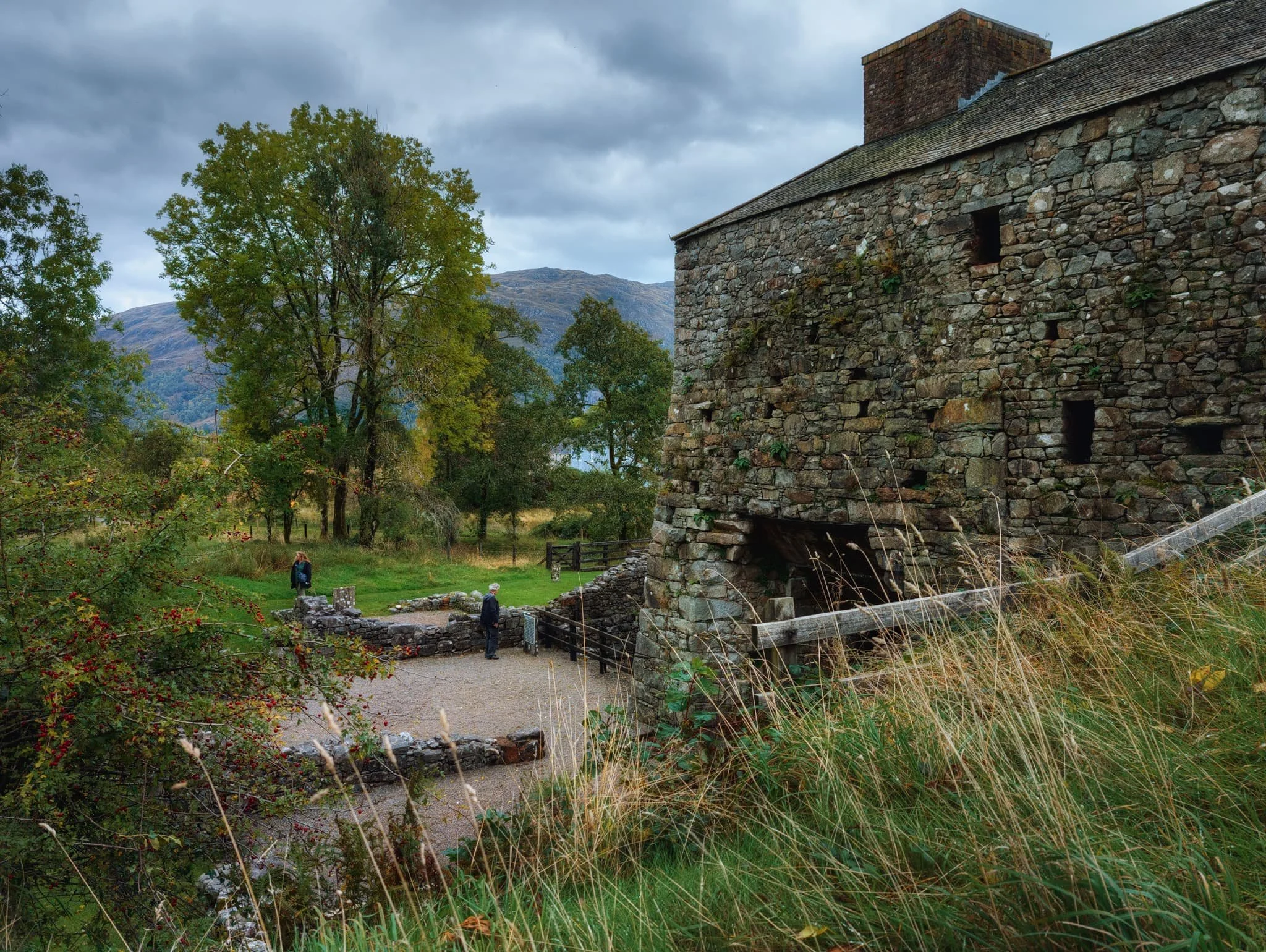  The preserved ruins of the blast furnace. This composition was shot from the southern wing, known as the charging house, where raw materials were fed into the oven.  