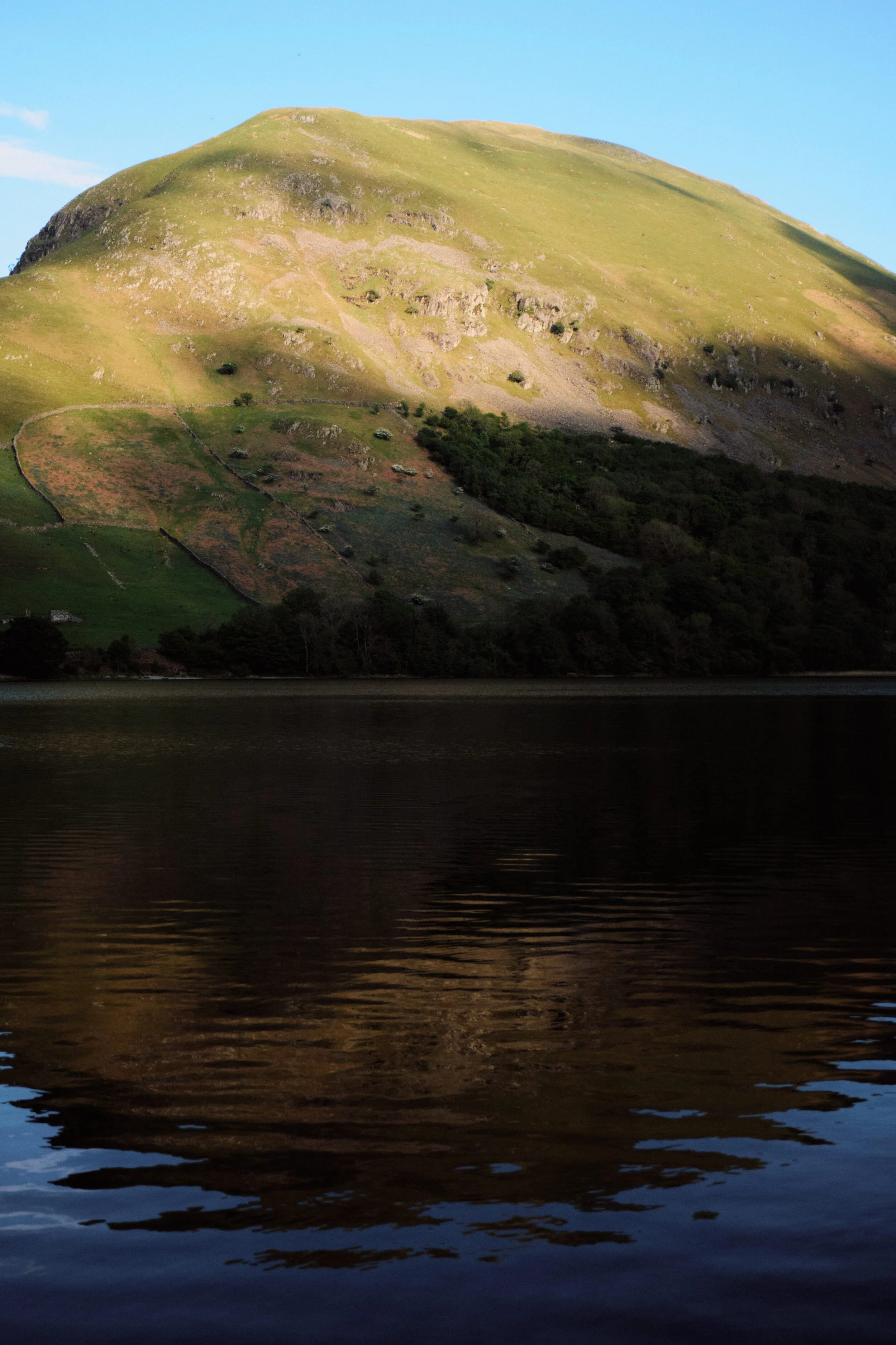 Golden light caressing the western face of Hartsop Dodd.