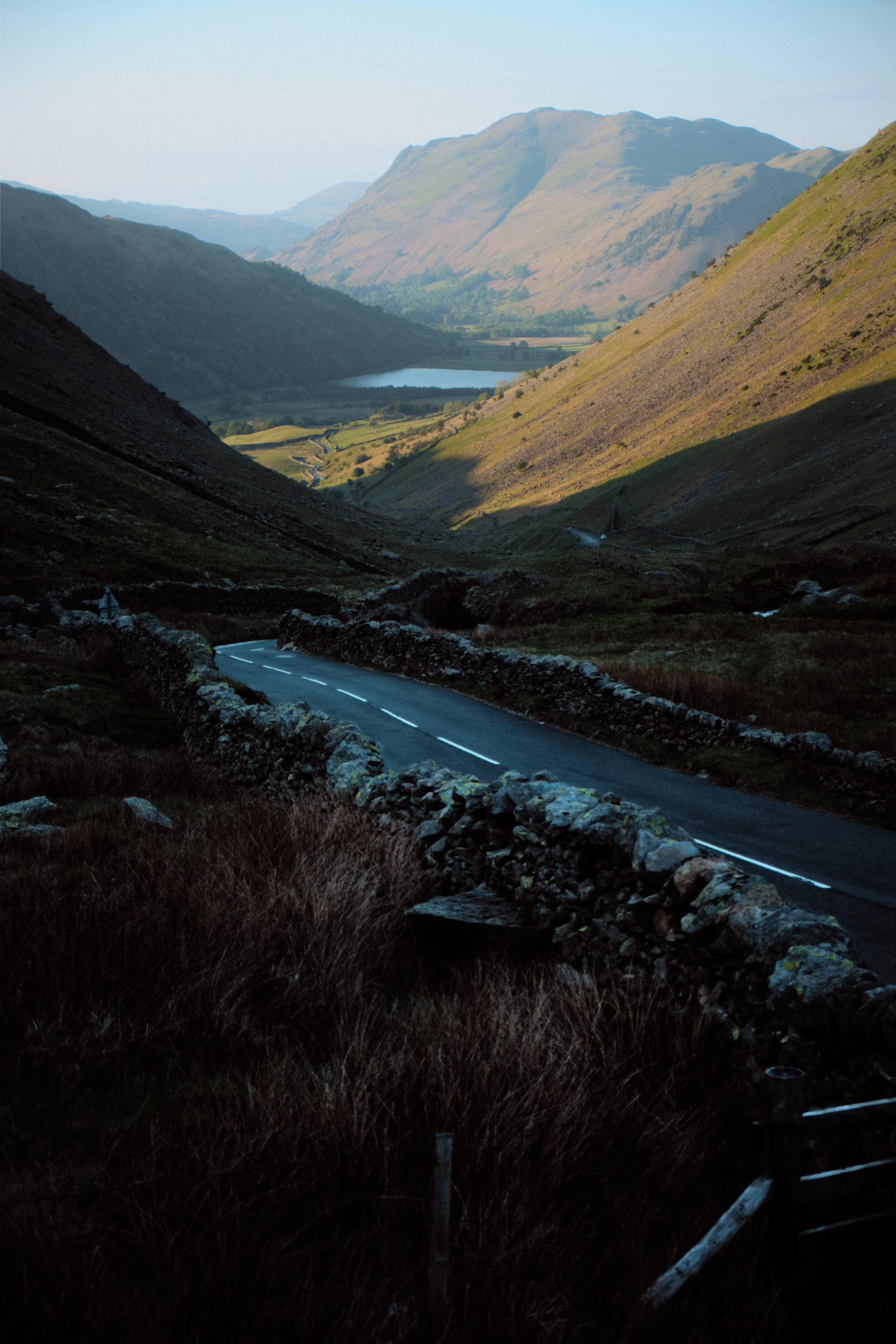 Place Fell catching the last of the light, shot from Kirkstone Pass above.