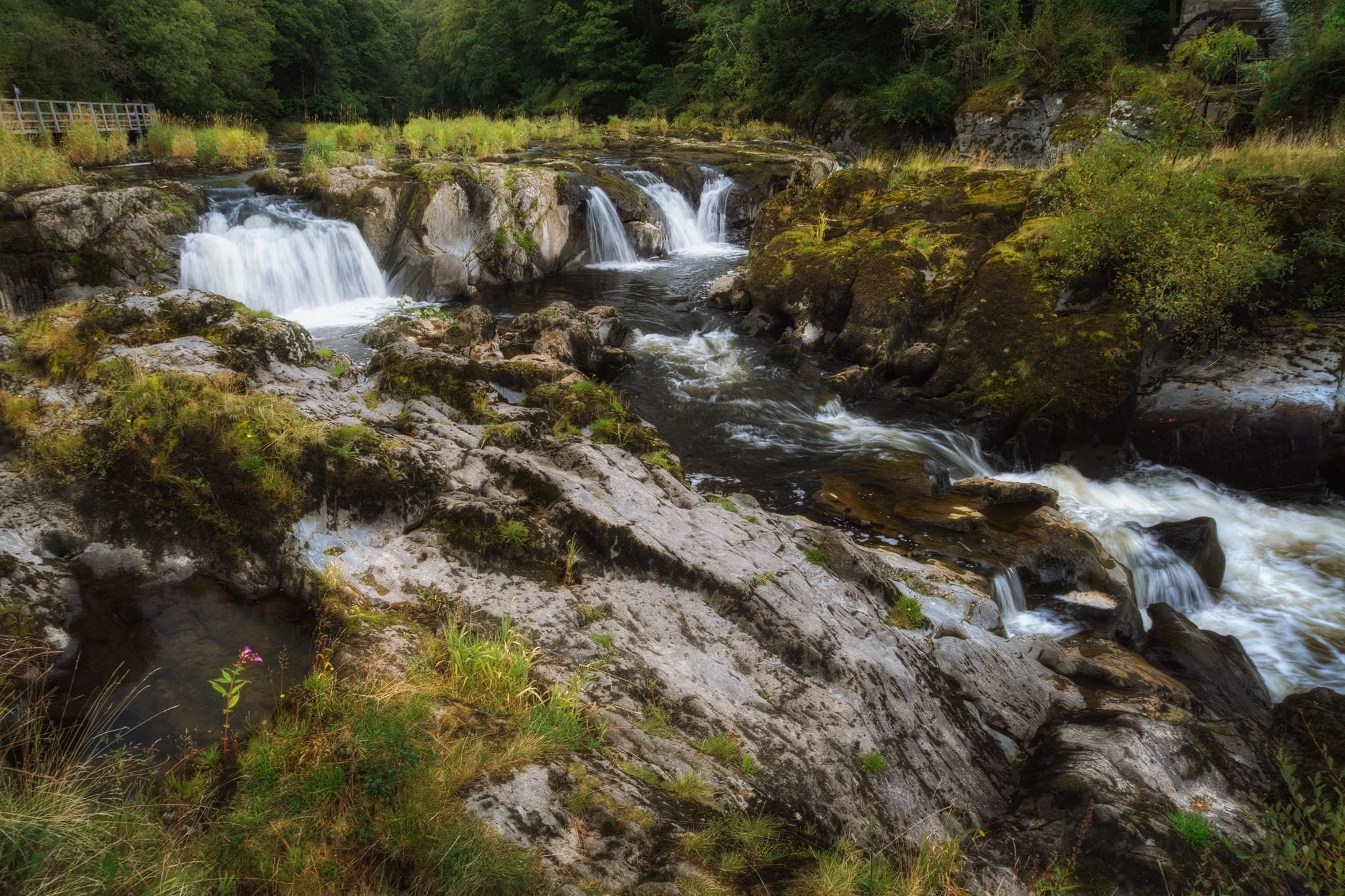  A hop, skip and a jump from the car park brings you right down to the falls. Not as full as we&rsquo;d prefer, but still lovely scenery regardless. 