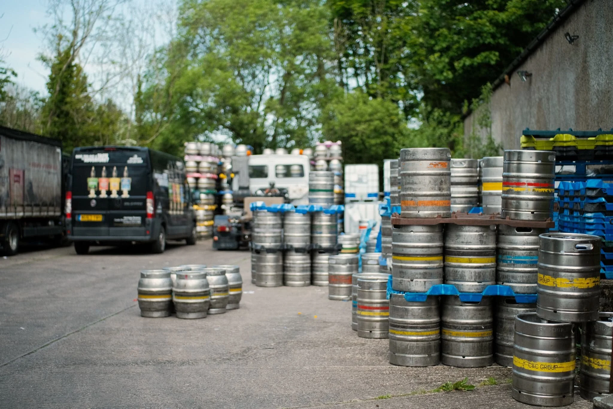   All  the ale and beer barrels. 