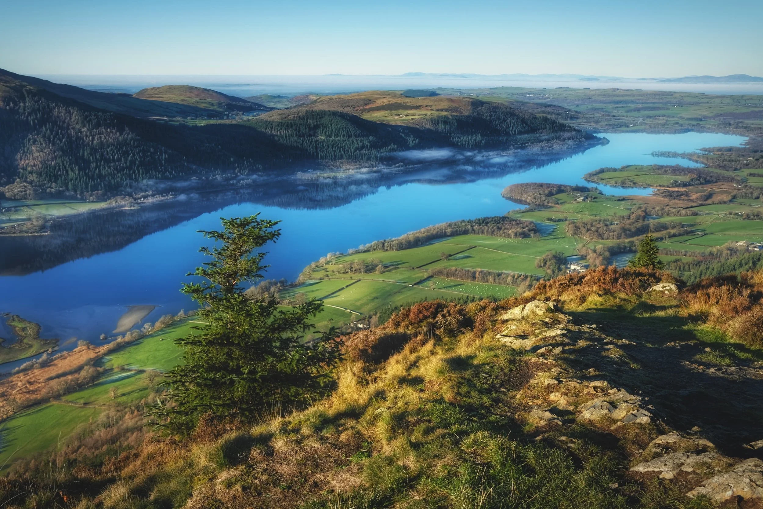  From the summit of Dodd. Bassenthwaite Lake was impossibly still, and the atmosphere was clear that you could see all the way across to the Cumbrian coast and beyond to Galloway in Southwestern Scotland. 