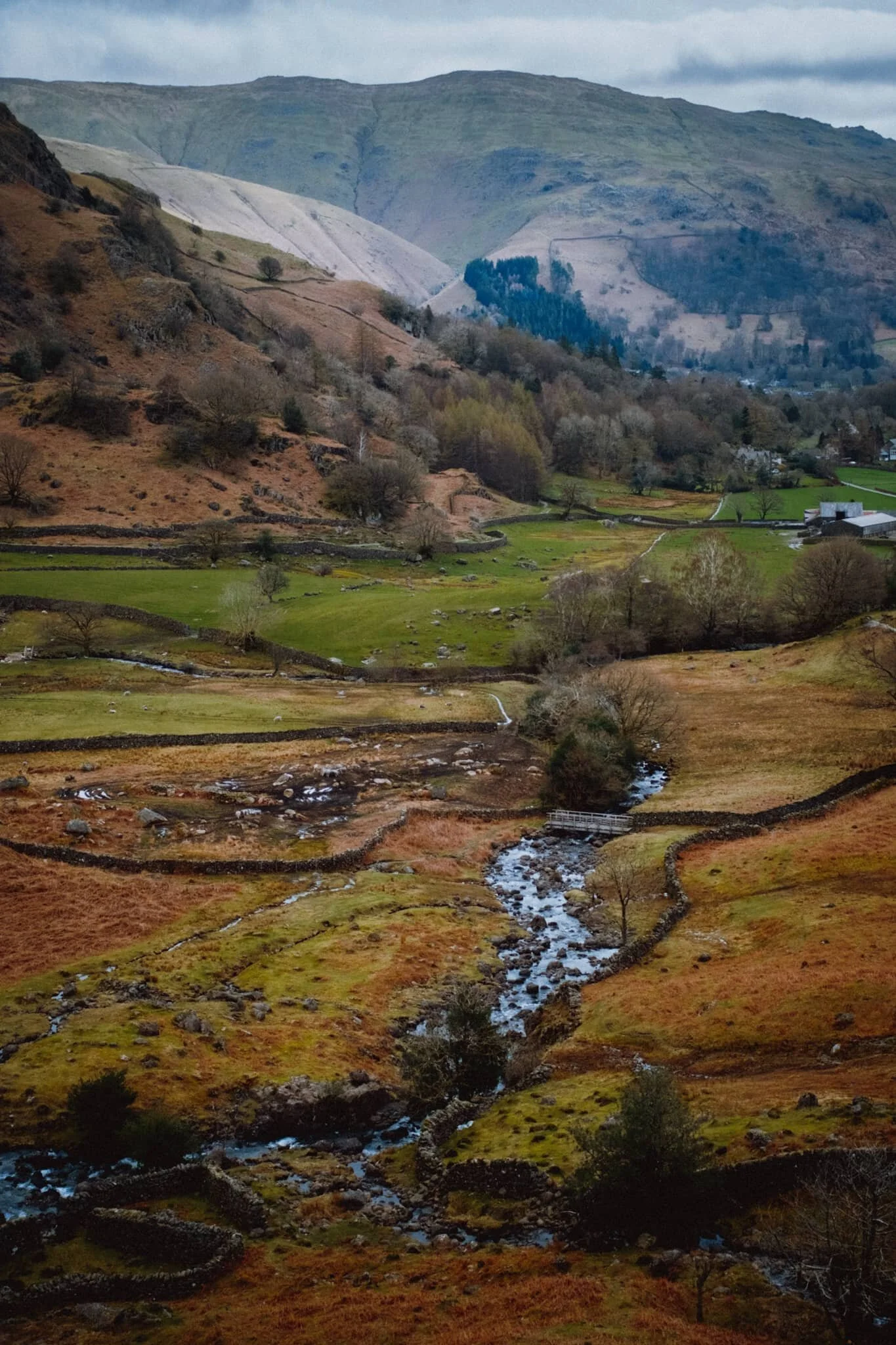 As we climb up the path towards Sourmilk Gill, the views over to the Fairfield fells reveal themselves.