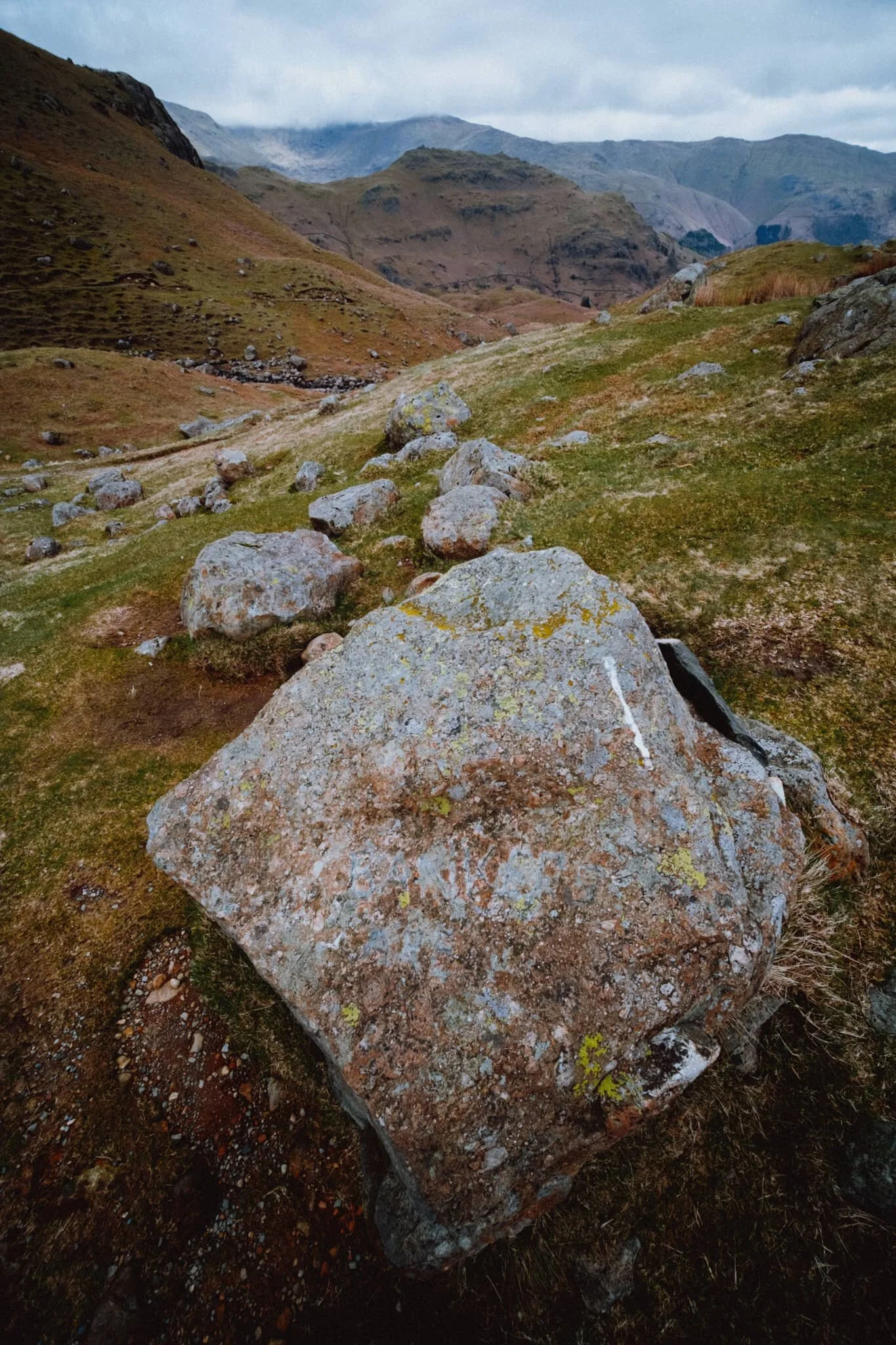 Beyond the falls we followed the path up to Easdale Tarn. And though the tarn is pretty, the views back towards Helm Crag and the Fairfield fells is equally wonderful.