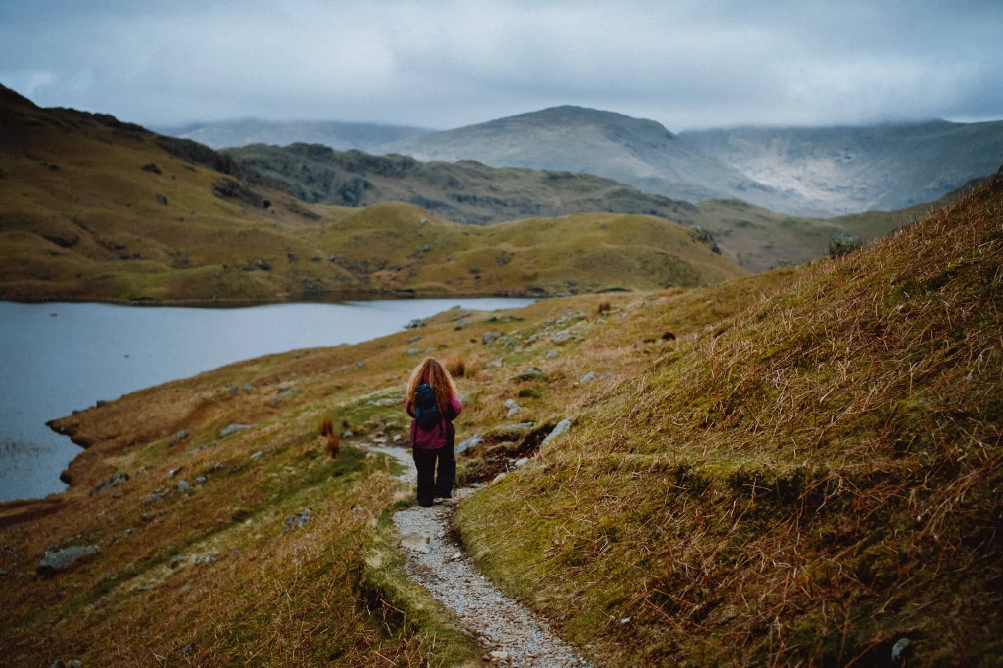 After writing off venturing further towards another tarn above, known as Coledale Tarn, we head back towards the outflow of Easedale Tarn and cross the gill.