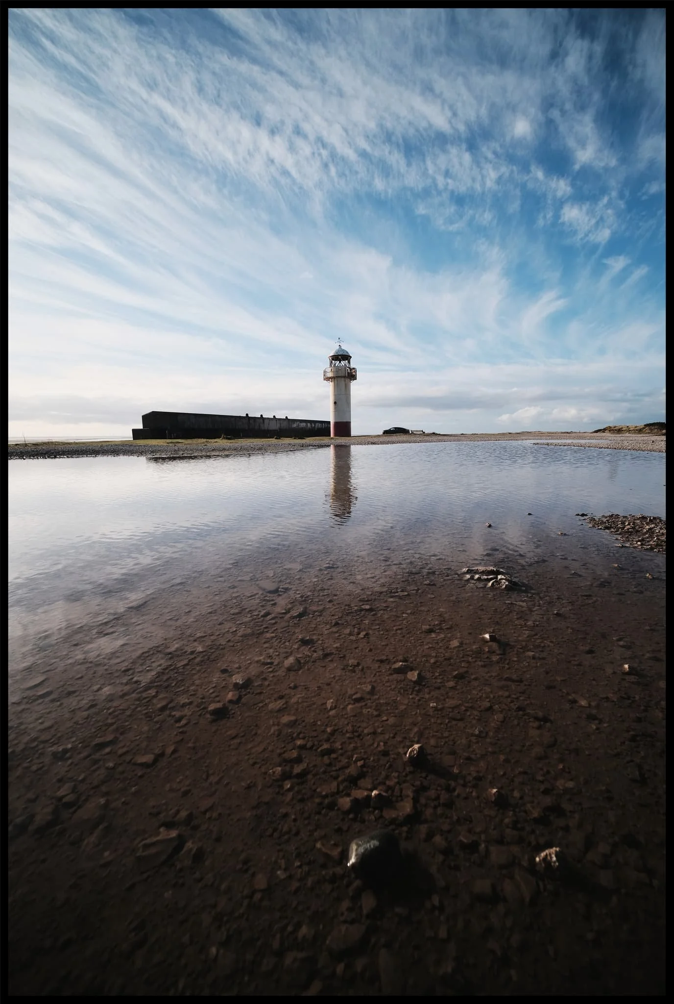  As we approached the newer lighthouse, I noticed lots of large puddles nearby the enticed me to try my hand at a reflection composition. Not bad. 