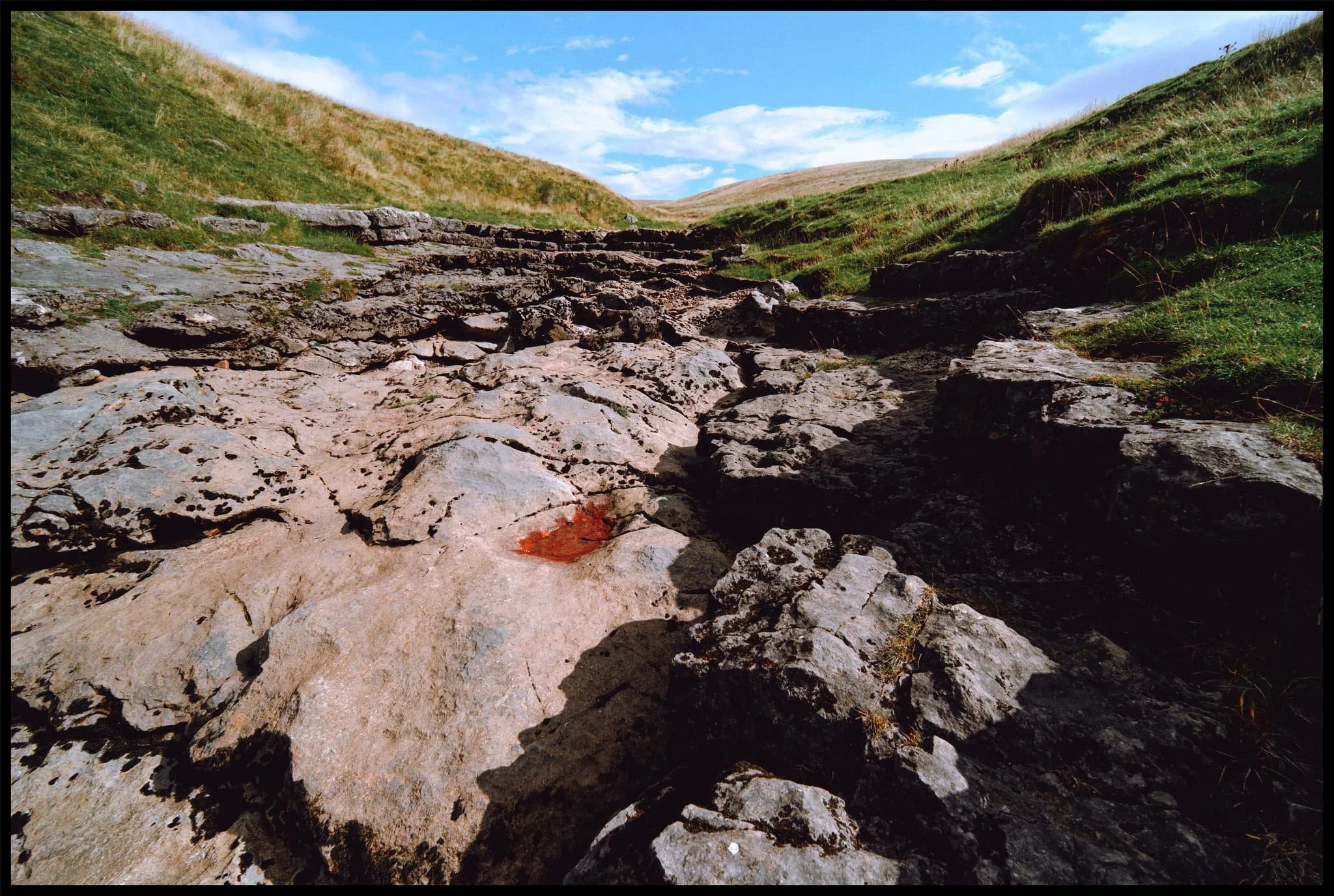  This is Hull Pot Beck. In times gone this river would flow over the lip of Hull Pot, crashing down as a  large waterfall . These days it&rsquo;s mostly dry except during times of heavy rainfall, as the water now sinks underground further up the river. 