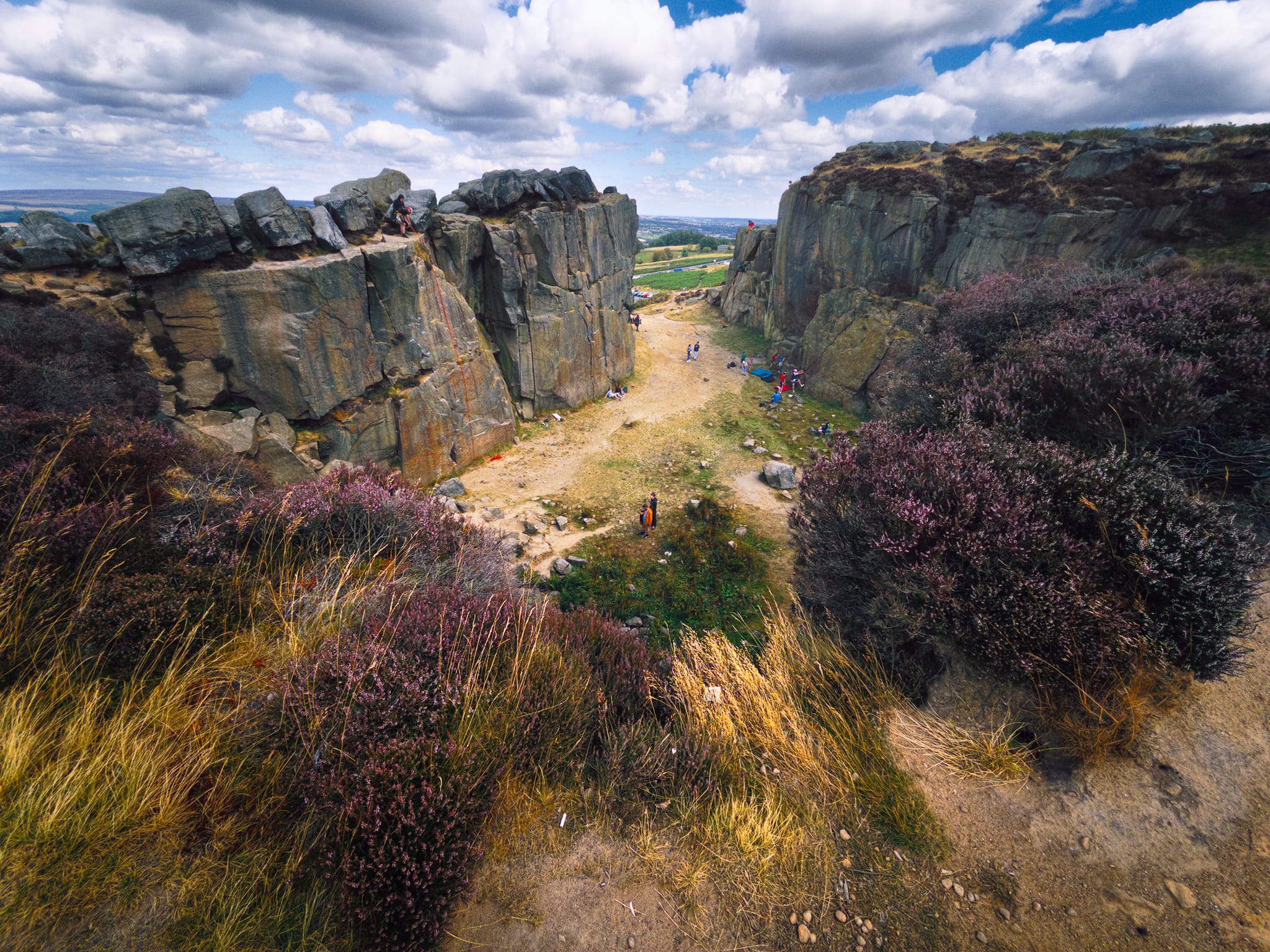 Above the Cow & Calf, we circled back to the area&rsquo;s former quarry, particularly favoured by rock climbers new and experienced.