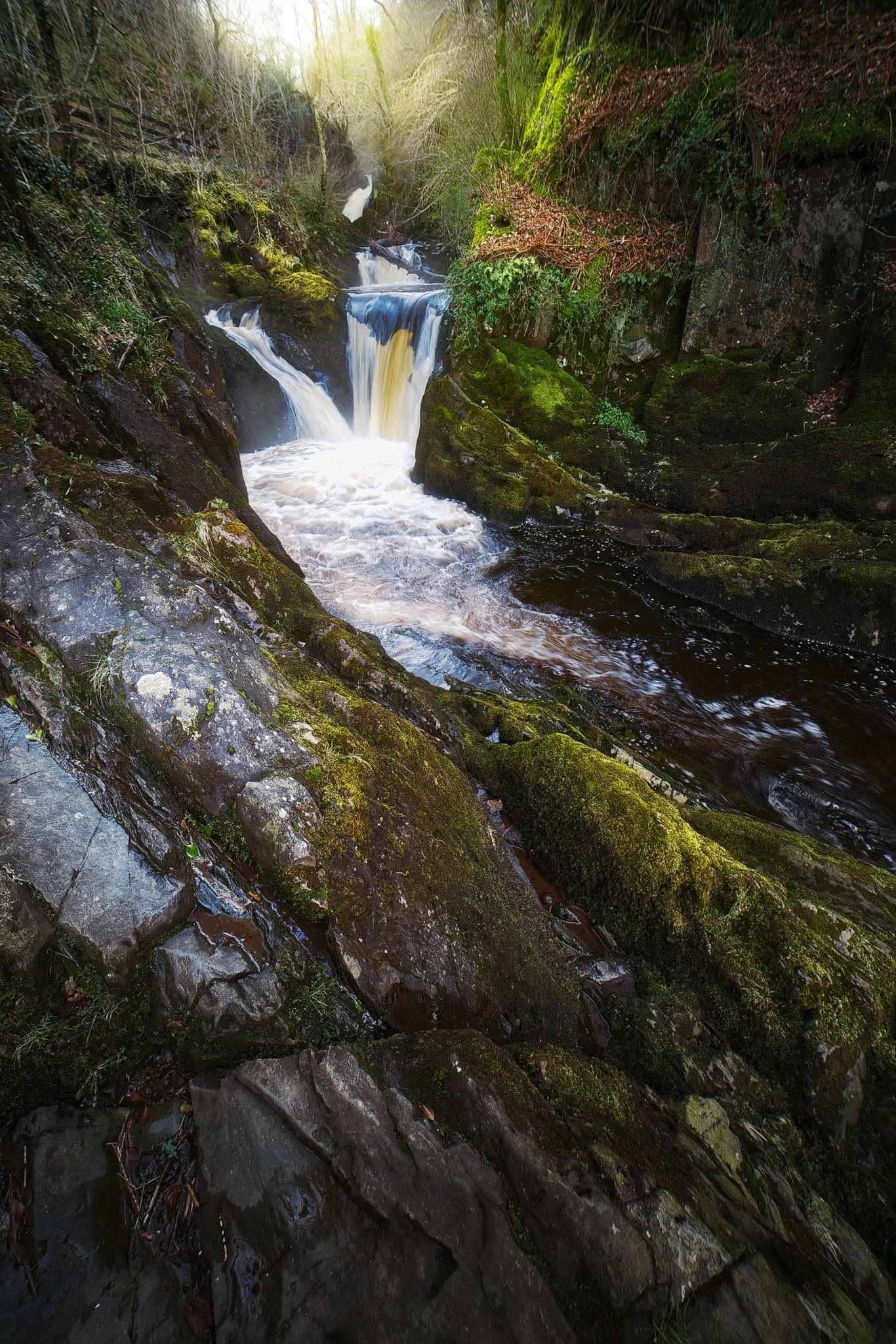  The first of the major falls on the trail, Pecca Twin Falls. With my 14mm ultra-wide at ISO100 and f8, I was able to get an exposure down to 1/10sec with no camera shake, allowing for water motion. Fantastic. 