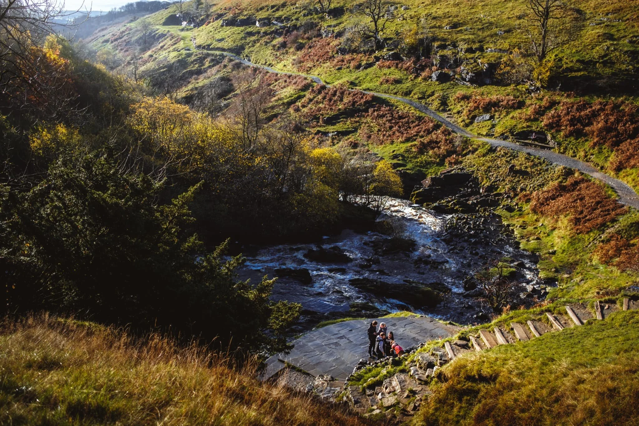  After taking in all 50ft of Thornton Force&rsquo;s roaring power, we follow the trail up and out above the waterfall. I look back and spot this lovely scene that I wanted to capture. 