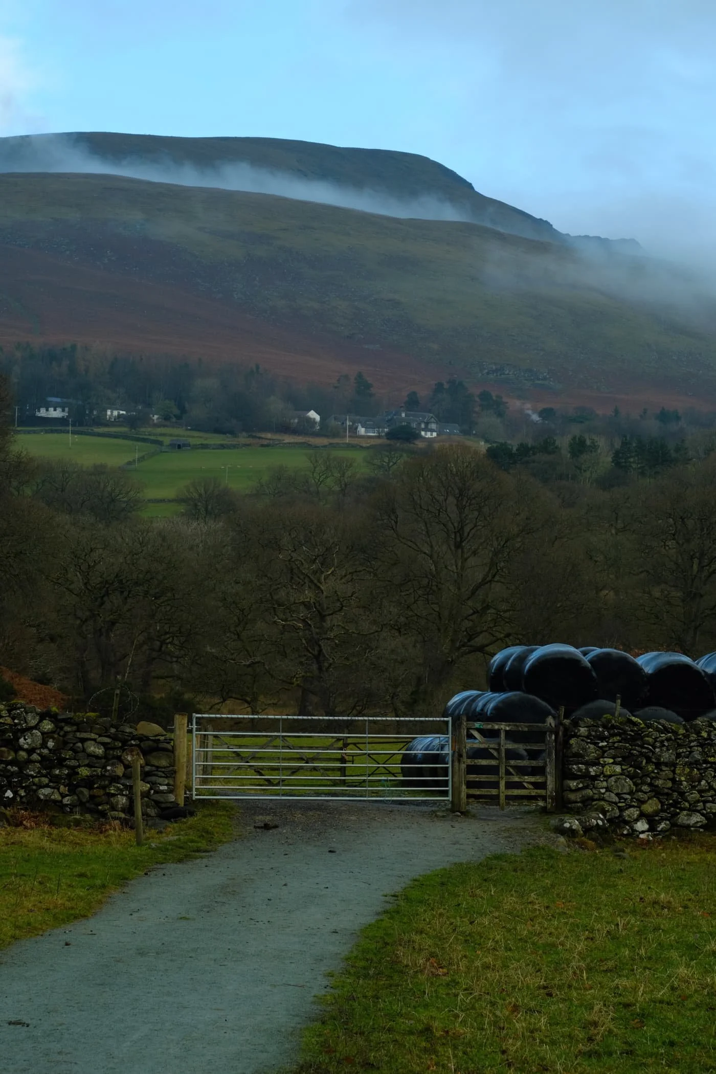  Blease Fell below Blencathra, and a band of mist clinging to its shoulder. 