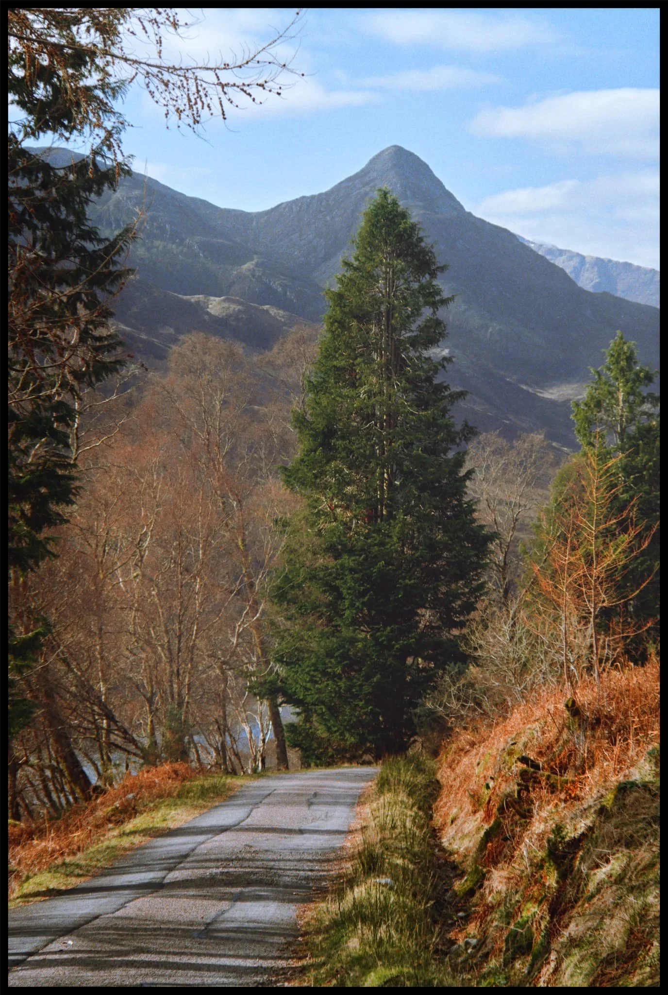  From the abandoned Mamore Lodge, we were able to locate the small road and follow it all the way back down to the loch, happily snapping compositions along the way. 