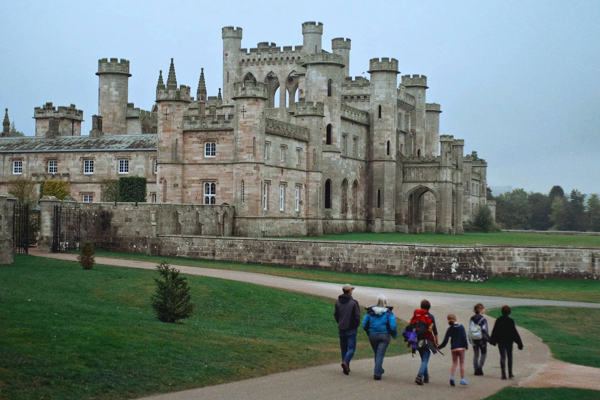 The ruins of Lowther Castle, a popular destination for many families. The fog was gone but we were still waiting for the cloud base to lift.