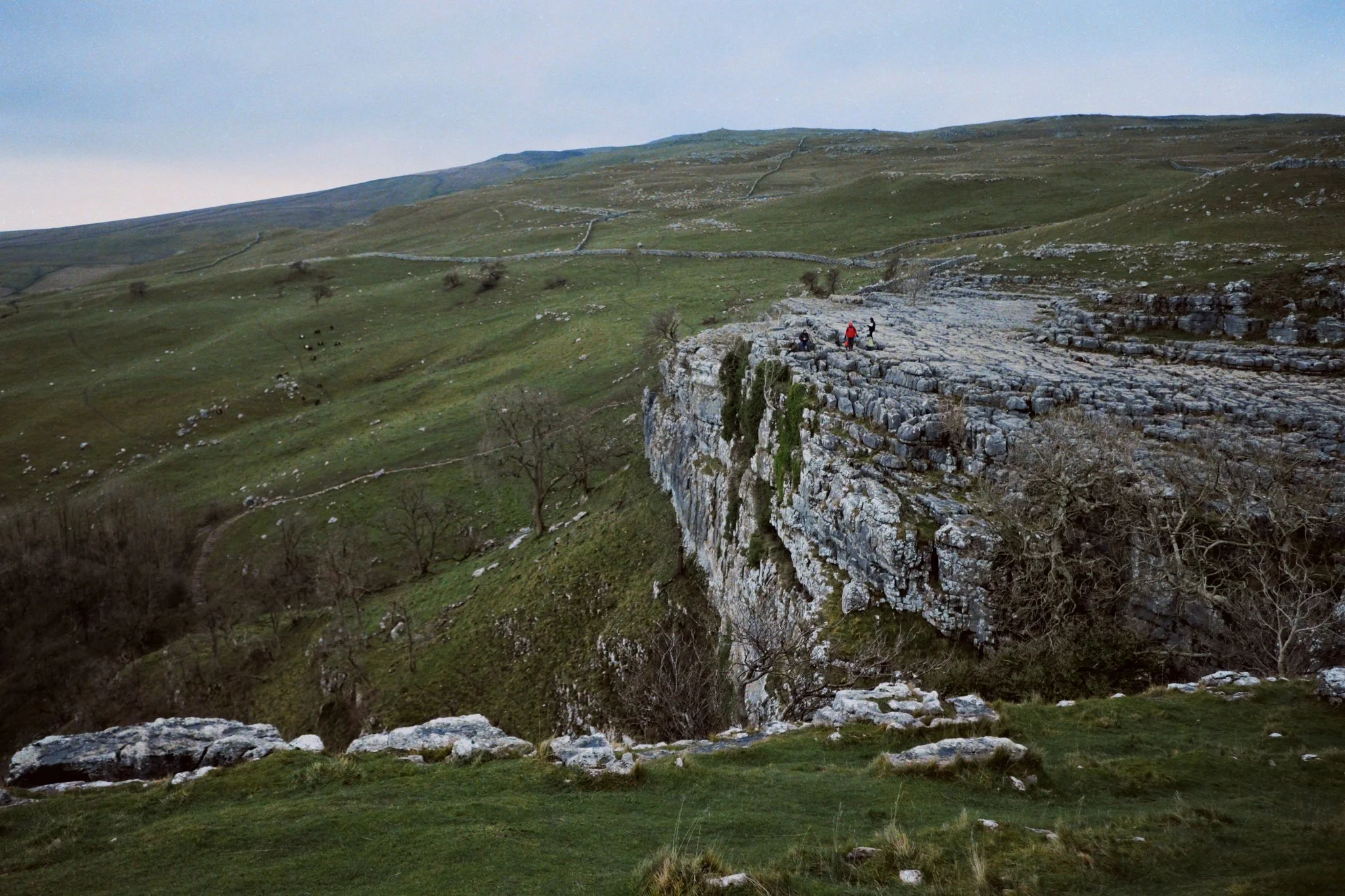  This shot really shows the sheer drop down from Malham Cove&rsquo;s sheer southern face. Be careful there, people. 