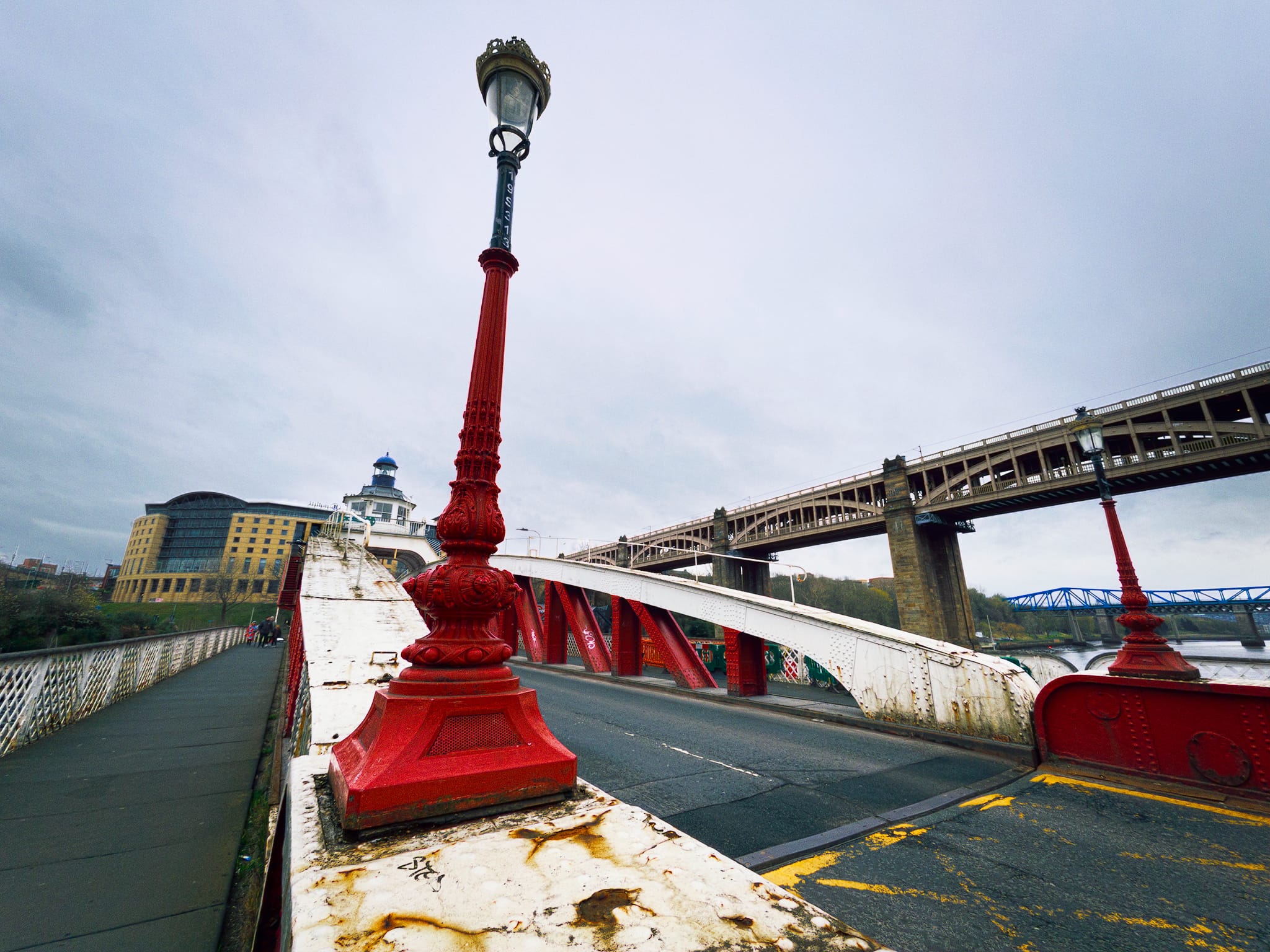 This is the Swing Bridge in question, which connects Newcastle to Gateshead. Built in 1876, it was once the largest swing bridge of its kind in the world. It has not, however, successfully rotated since 2019.