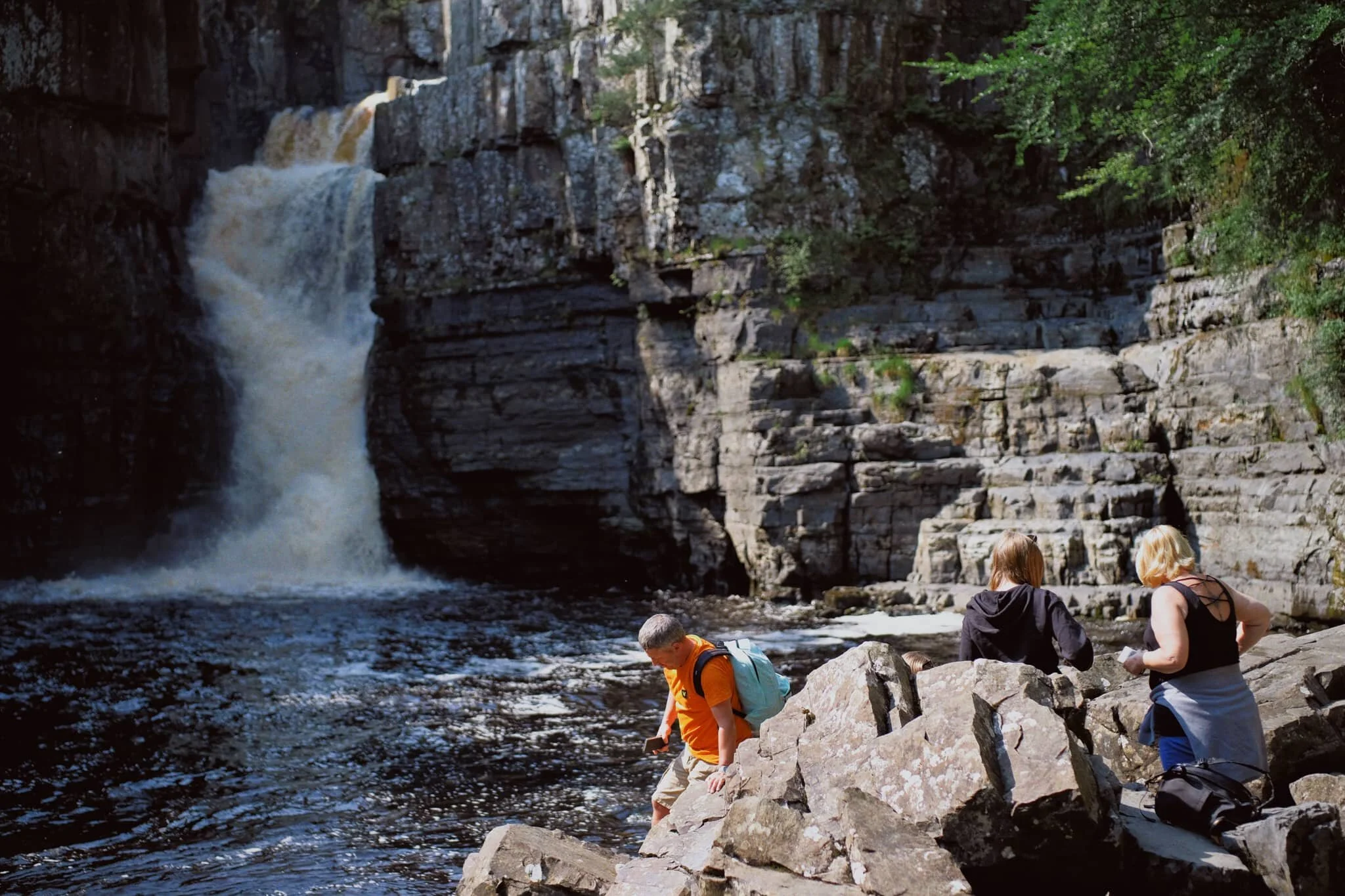 Plenty of other folk were clambering around the boulders for better views of the awesome High Force.