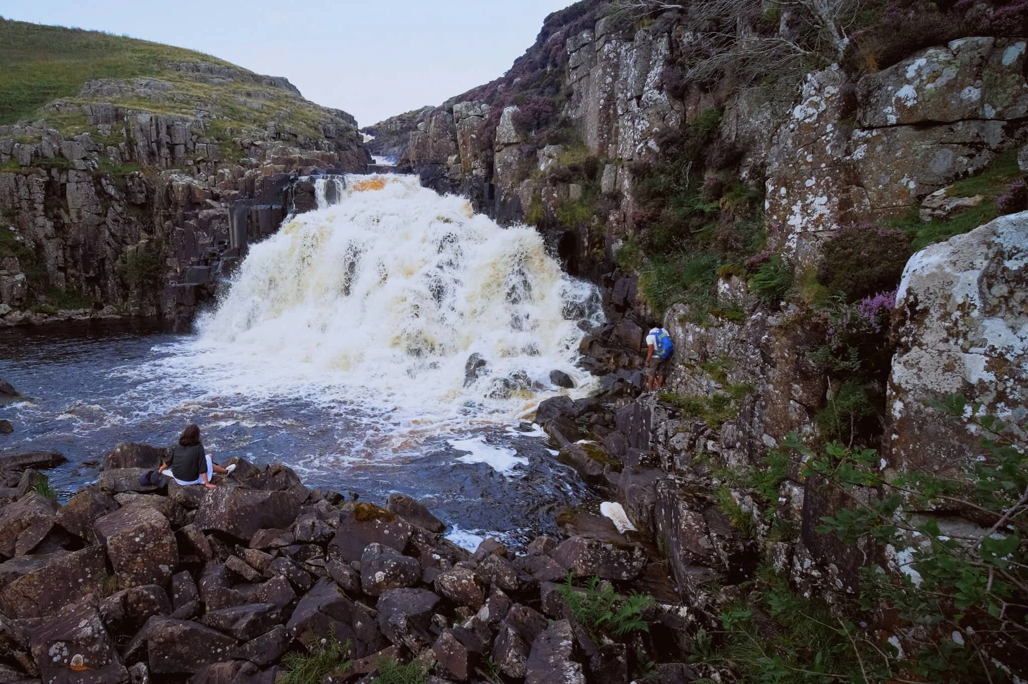 The bottom of Cauldron Snout, which climaxes with this beautiful fanned curtain of a waterfall.