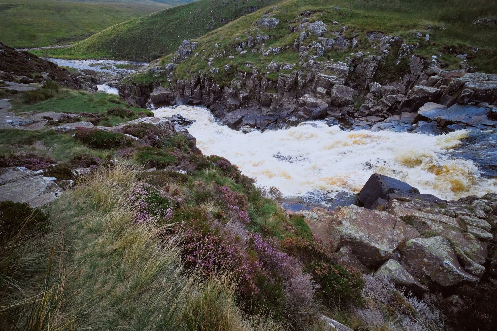 And here’s the top of Cauldron Snout. The Pennine Way is to left, but it isn’t really a “path” as such as navigating and scrambling down the side of the gorge created by the waterfall.