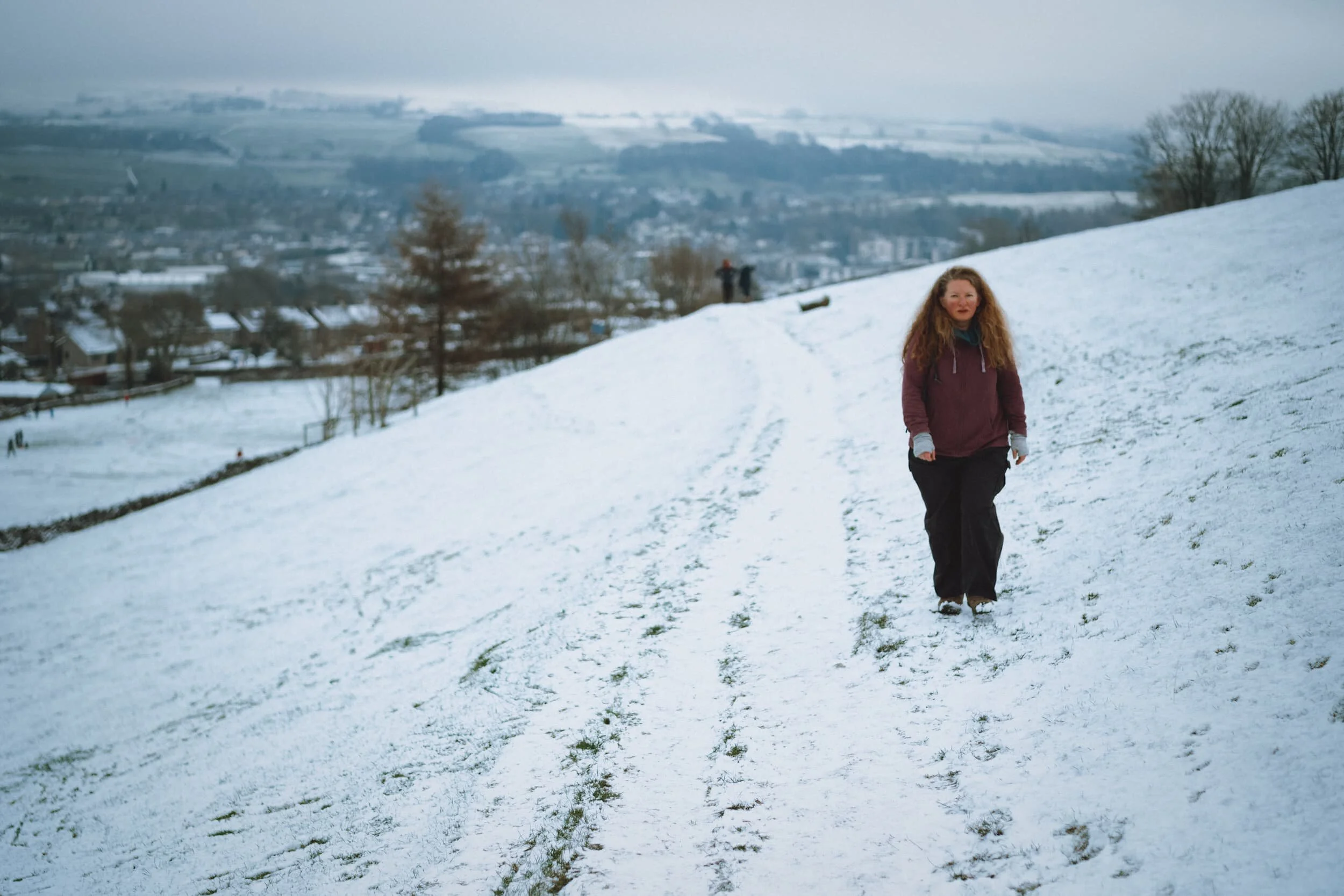 My lovely Lisabet keeping up, despite slippery conditions.