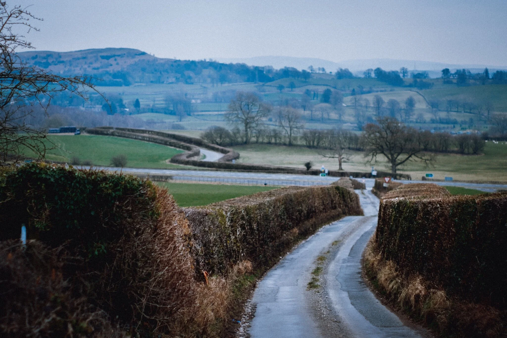 The lane back down the valley. This is where we cross the A591 and heads towards Hawes Bridge.