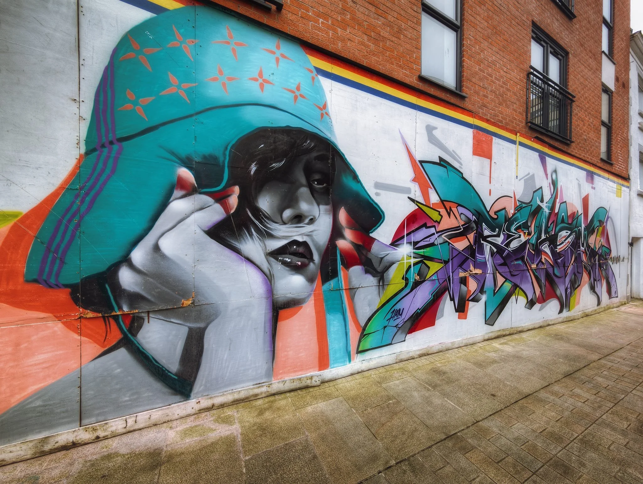  The Cannon Street mural, again by Shawn Sharpe aka REASM. A more modern graffiti style painting. 