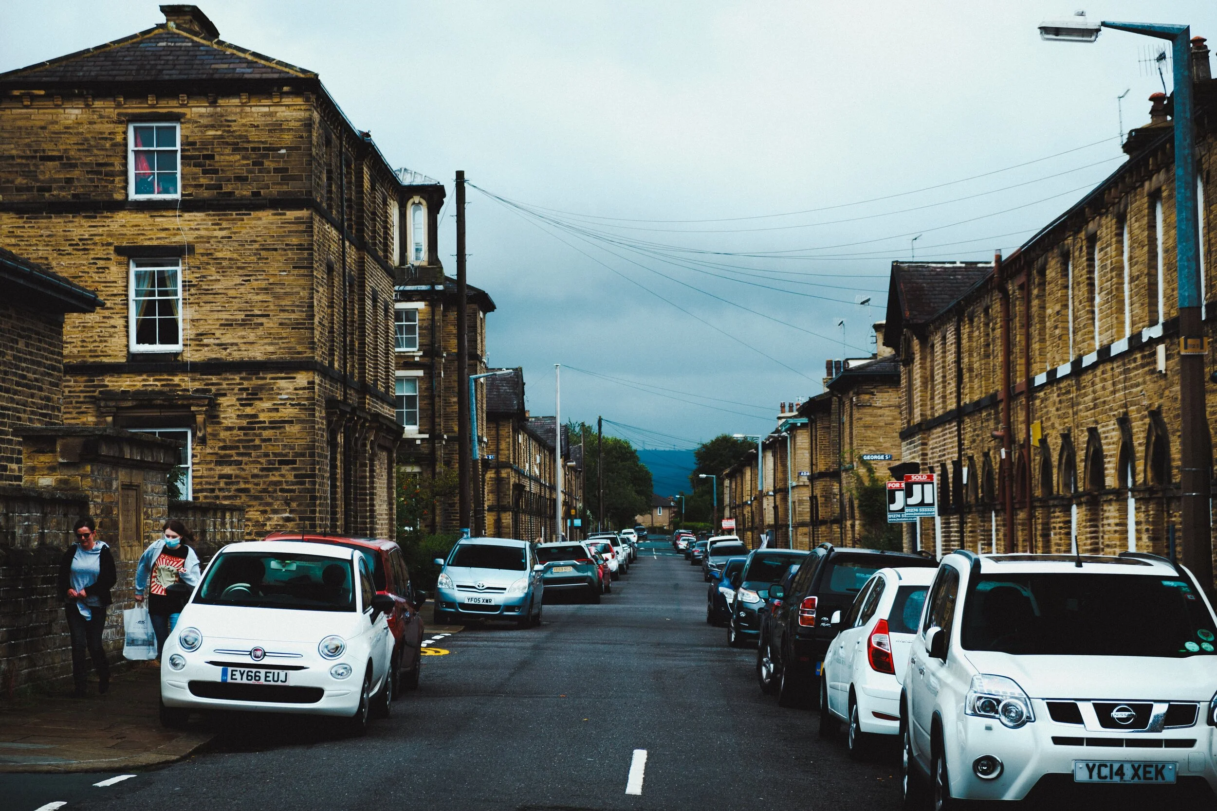 A view down, I think, Caroline Street and its rows of neatly built stone terraced houses.