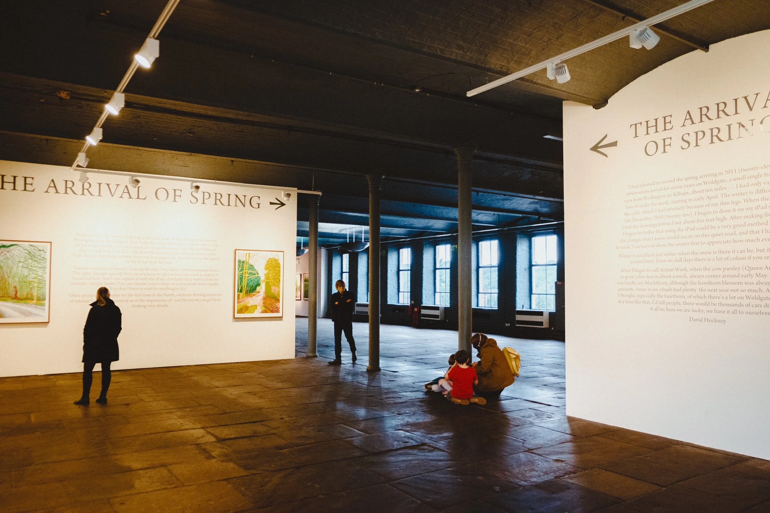 The current exhibition by David Hockney: “The Arrival of Spring” . It comprises of a huge oil painting as well as 51 other drawings he made on his iPad. Featuring bold colours and simple shapes that are characteristic of Hockney’s style.