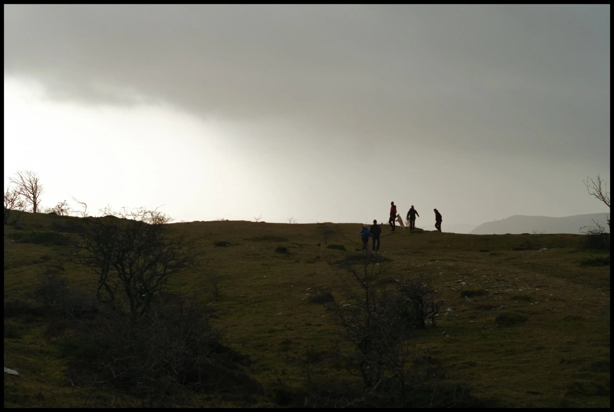 As we crested onto the plateau of Scout Scar, it became clear there was an immense light show occurring over the Lyth Valley and the Kent Estuary. 