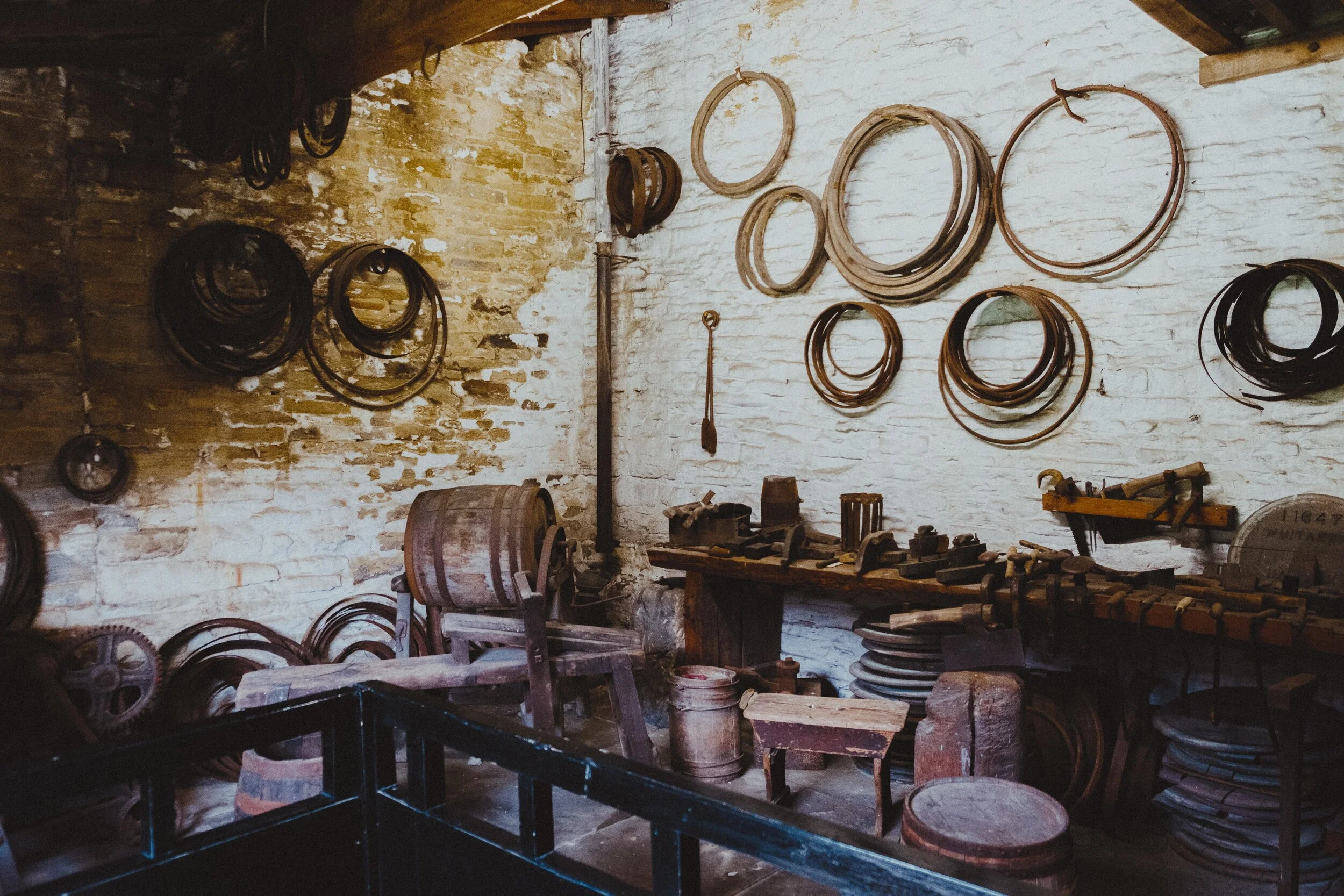  The Cooper&rsquo;s workshop. A cooper is a person trained to &ldquo;make wooden casks, barrels, vats, buckets, tubs, troughs and other containers&rdquo;. 