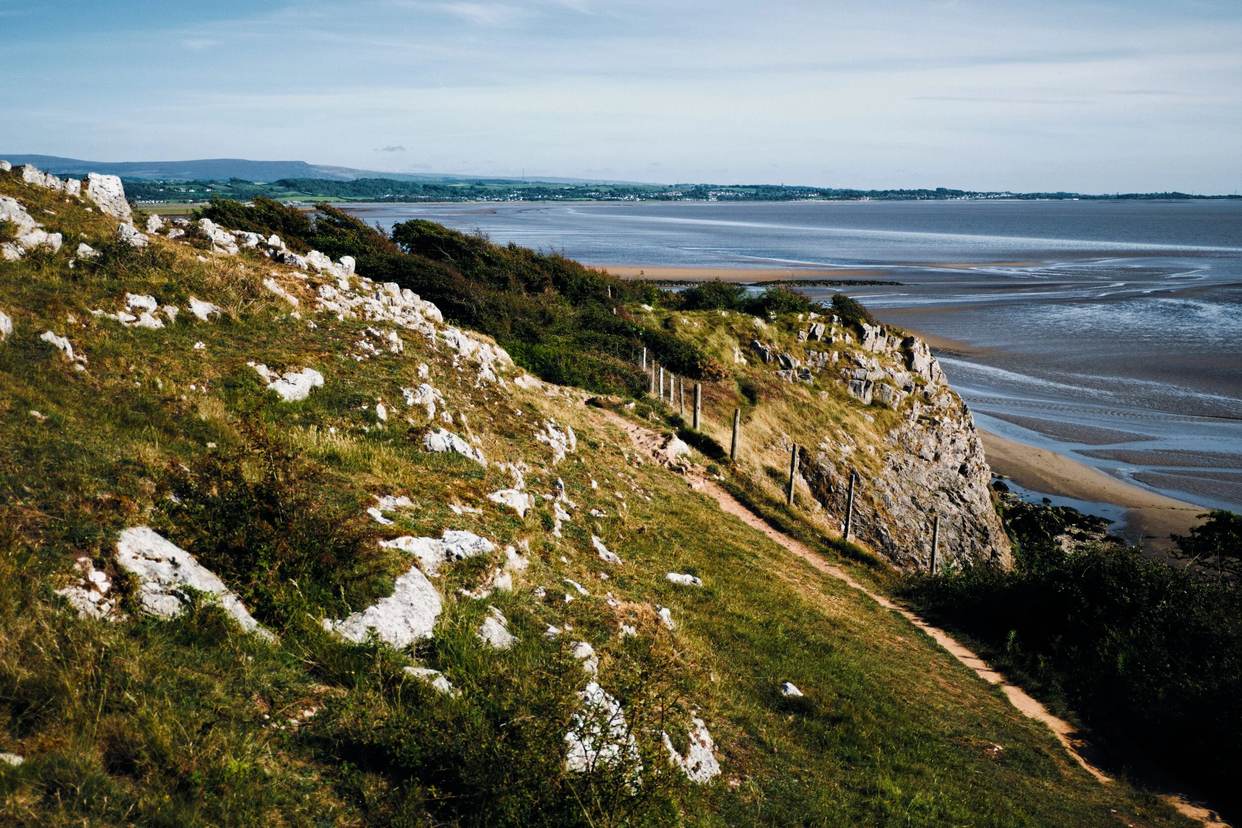  Looking across Morecambe Bay towards Morecambe and Heysham. It&rsquo;s from this sort of vantage point that you realise how expansive Morecambe Bay really is (it is, in fact, the largest expanse of intertidal mudflats and sand in the UK, around 120 sq mi). 