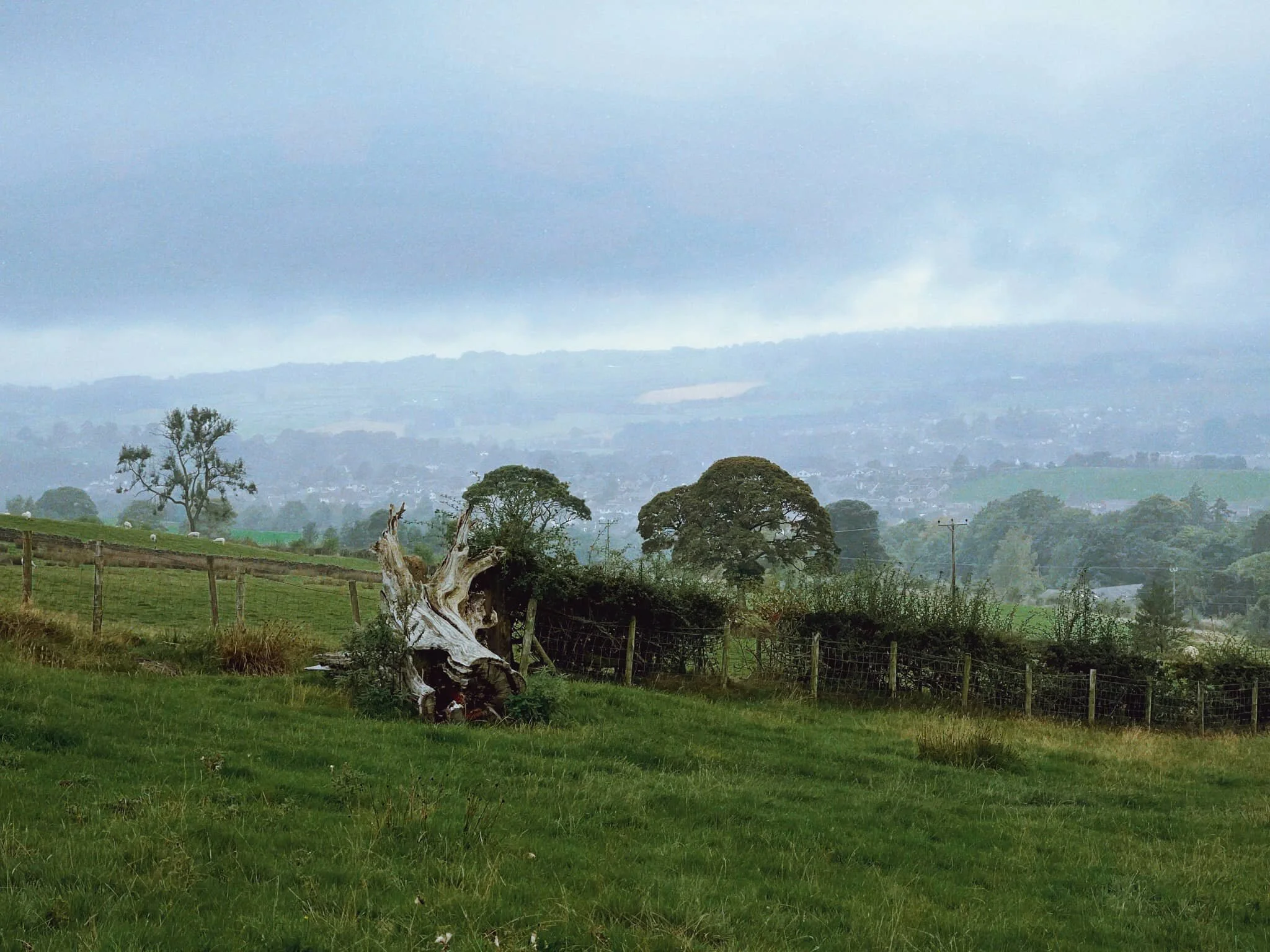  The heavens closed in and the misty drizzle fell. You can barely make out  Scout Scar  from here. 