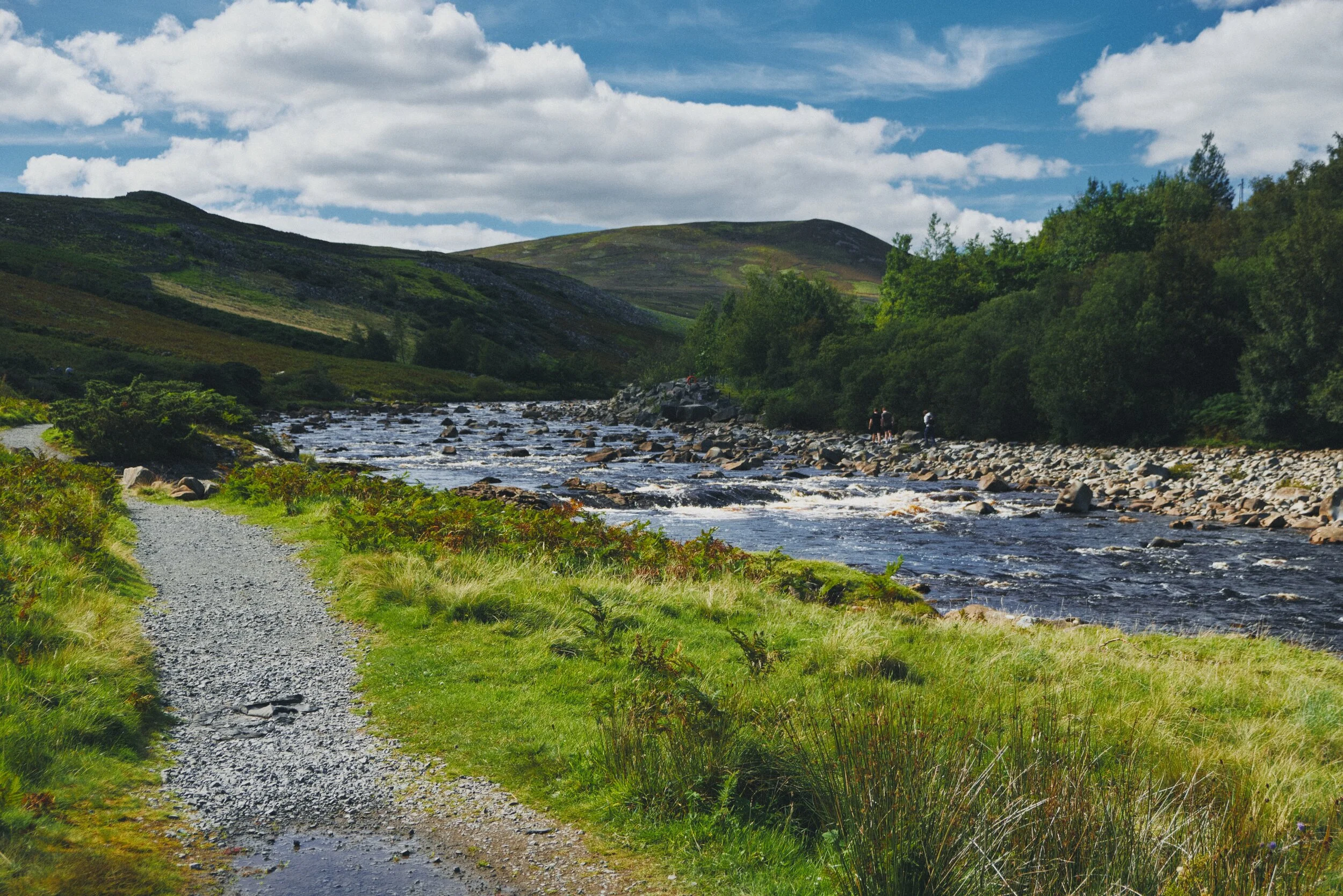 Beyond High Force the landscape of Upper Teesdale really opens up, and we can make out some of the peaks of the North Pennines.