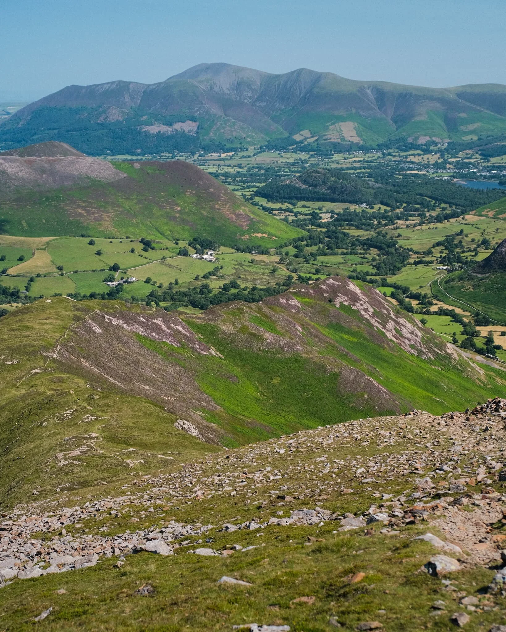 A vertical composition from Hindscarth, looking down the trail to Scope End and the Skiddaw range in the distance. Just incredible views, no matter where you look.