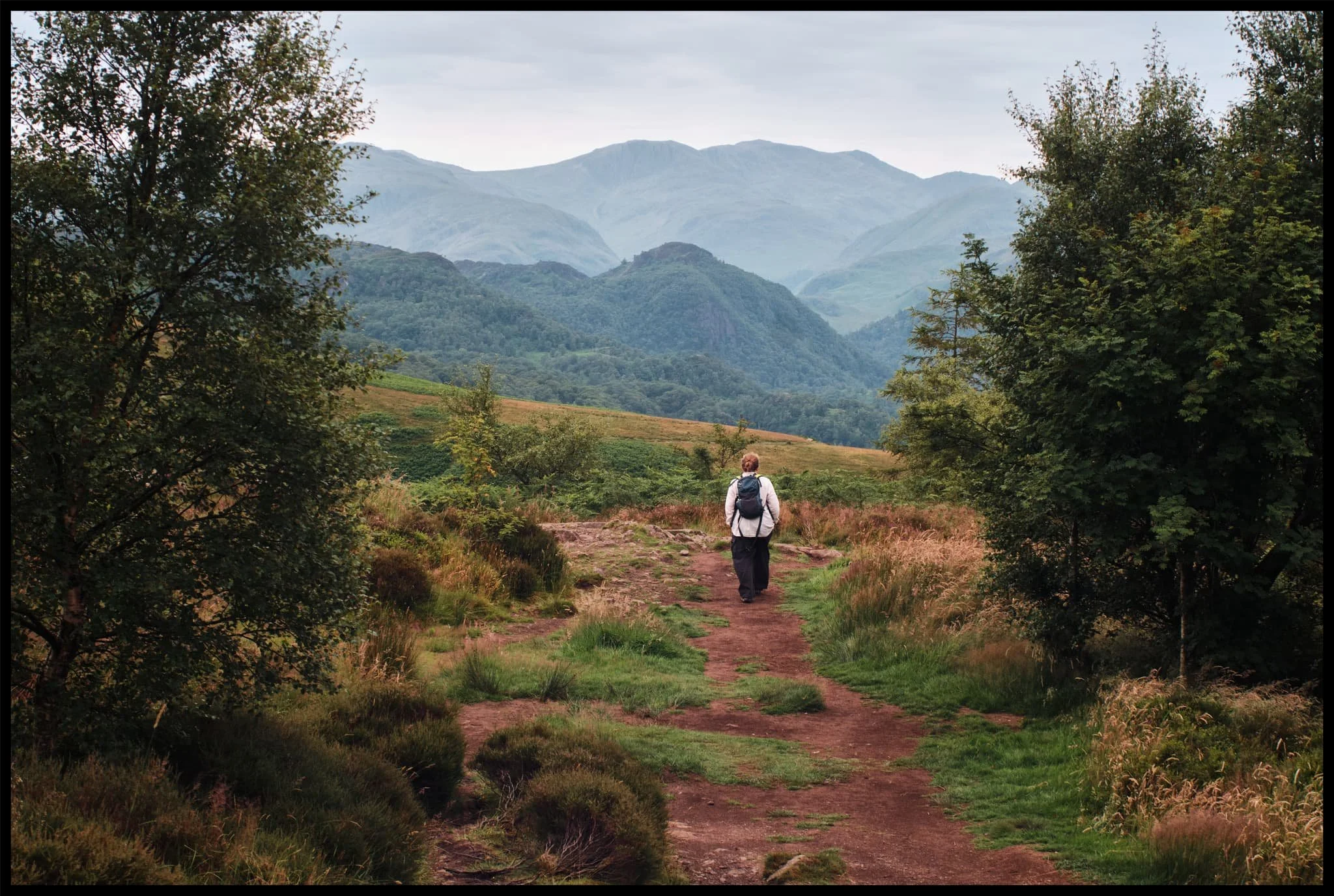  Walking towards the Jaws of Borrowdale. 