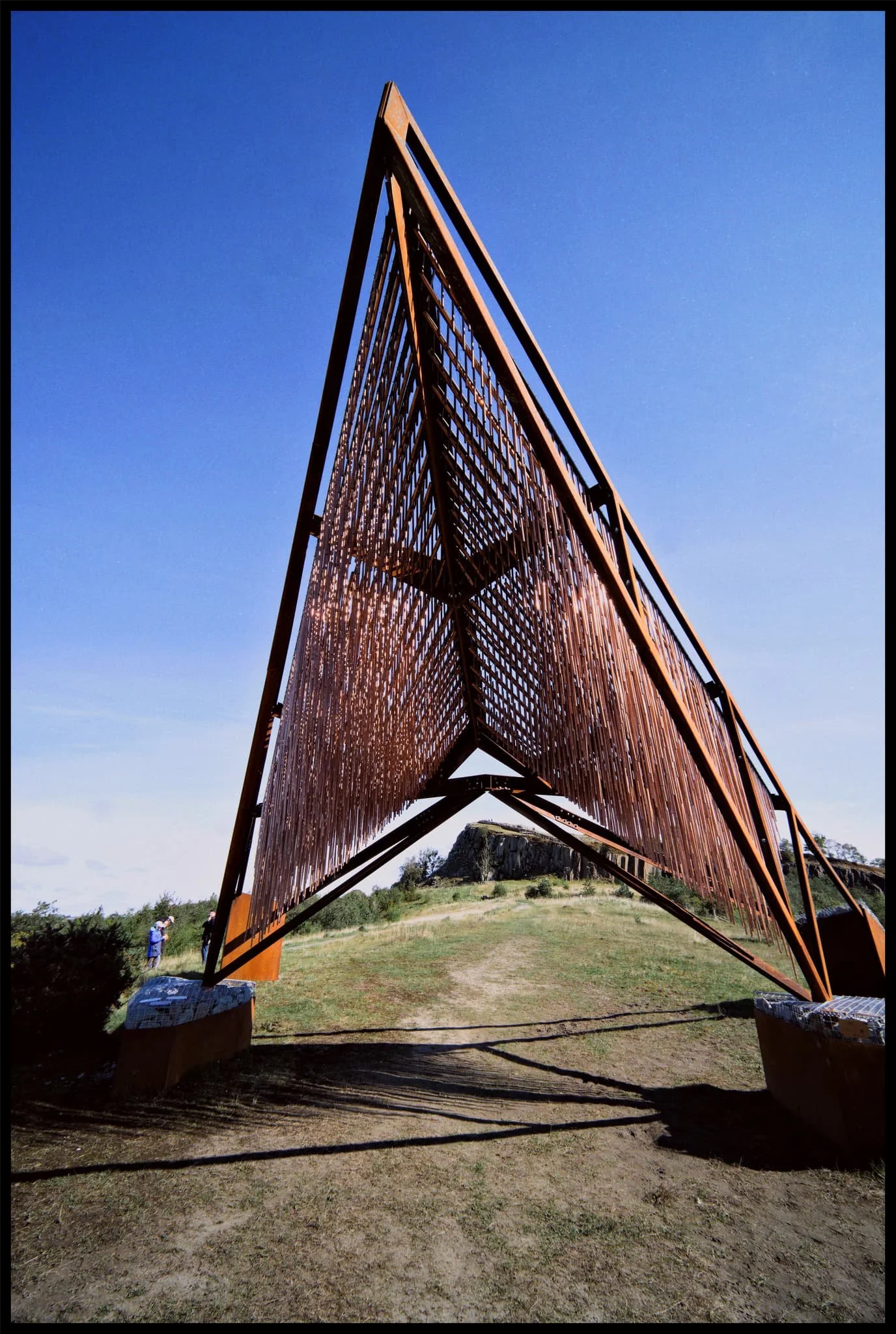  Another composition presented itself to me, where I was able to frame Walltown Crags underneath the art installation and its imposing stature. 